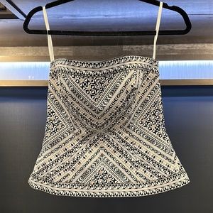 Cream and black bustier. Size zero worn once!